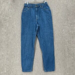 Lee High Waisted Pleated Jeans Womens 14L Blue Tapered Leg Denim Vintage